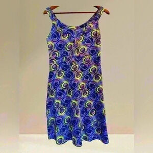 REI Sleeveless Tank Dress Summer Beach Casual‎ Wear Geometric Print Size S Small